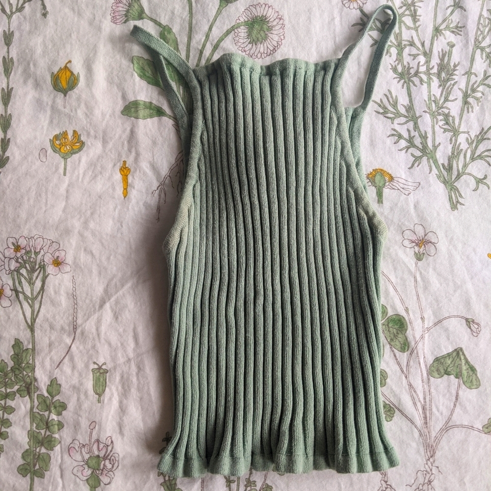 Mint ribbed knit crop top - Forever 21